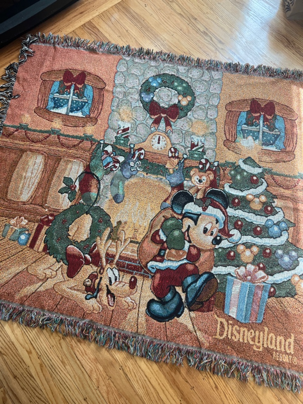 Disneyland Resorts Christmas Tapestry Woven Throw Blanket